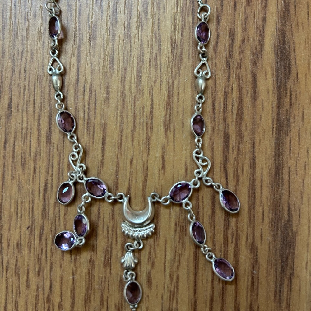 Elegant Silver and Purple Necklace